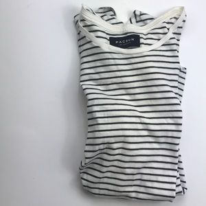 PacSun Oversized B&W Striped Shirt